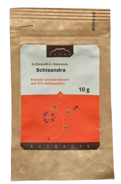 Schisandra Früchte Extrakt, Pulver, 10g, regeneriert die Leber, bei Stress, psychischen Belastungen, Schlafstörungen